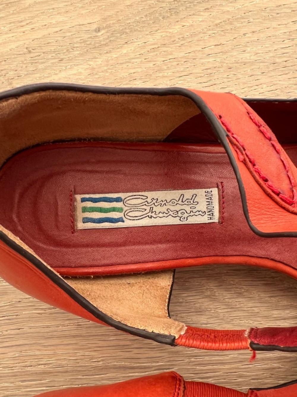 040 🇨🇦 Arnold Churgin Burnt Orange Soft Leather Italian flats, Size 8 - Picture 6 of 10
